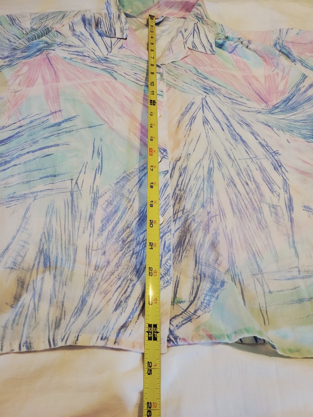 Vintage 70's Cape Cod Matchmate pastel brushstroke-style Print Shirt Size M/L - Picture 7 of 11